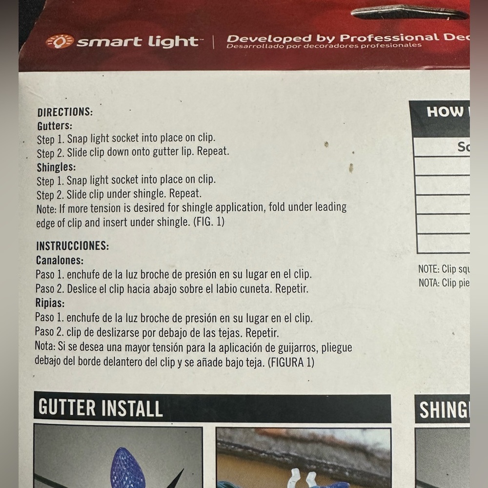 🌸 $3 if bundled Universal Light Clips for gutters shingles & tile 100 Clips NWT - Picture 5 of 12